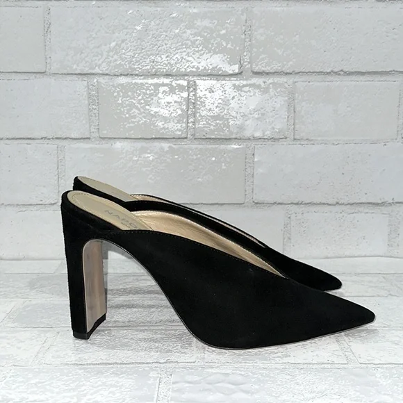 Napoleoni Made in Italy Black Suede Leather Mules - Picture 5 of 9